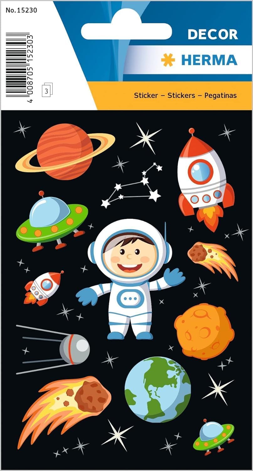 HERMA Decor Etiketten - Der kleine Astronaut - 33 Aufkleber - 15230