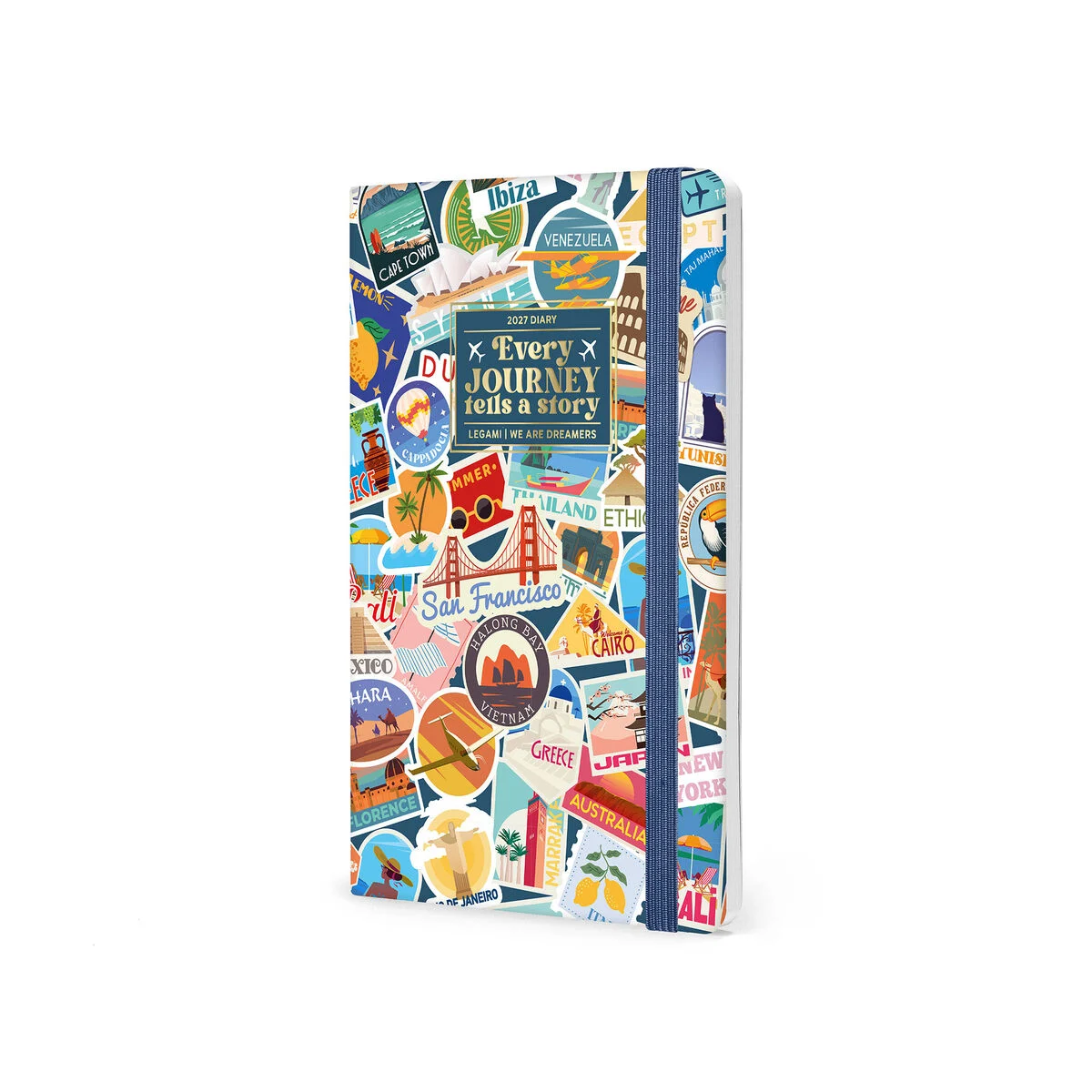 Legami 12-Month Weekly Photo Diary Medium „Travel Stickers“ – 2027