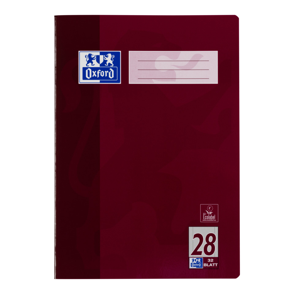 Oxford Heft, A4, 90g/m², 32 Blatt, Lin.28, kariert