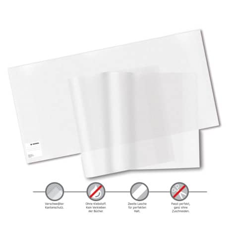 HERMA Buchschoner Basic mit Lasche, 267x540mm, transparent