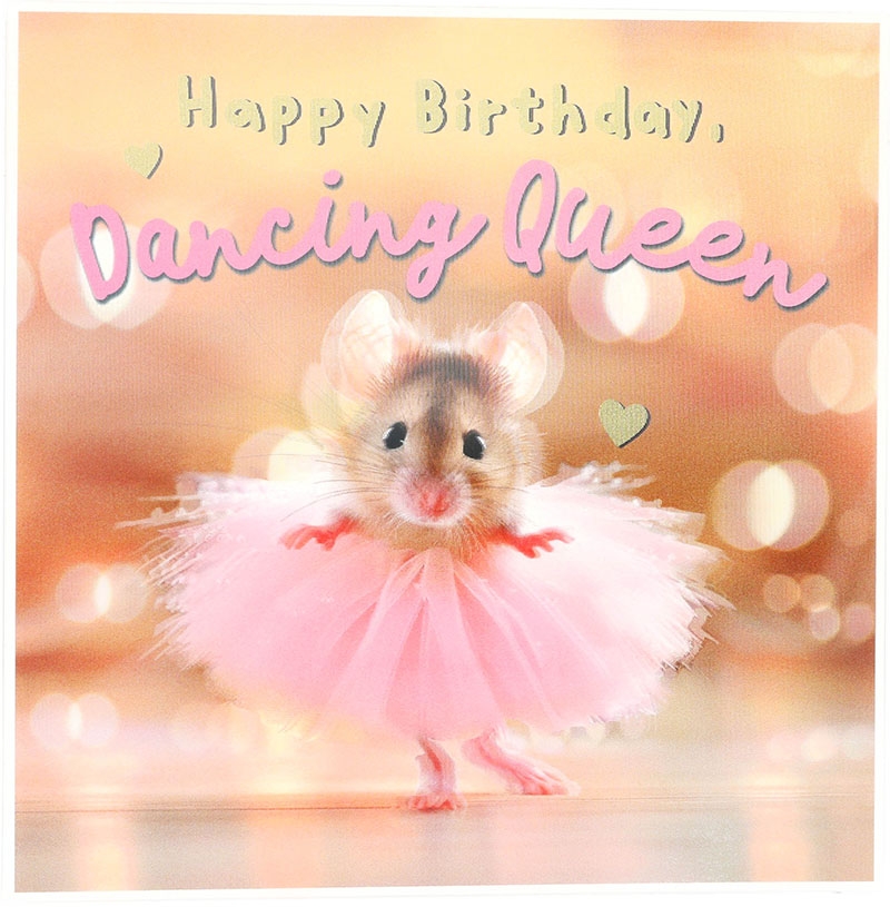 3D Musikkarte quadratisch - 034 - "	Happy Birthday, Dancing Queen"