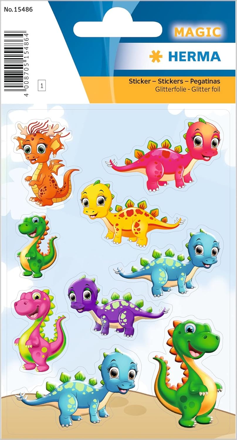 HERMA Magic Sticker Kleine Dinos, 9 Aufkleber - 15486