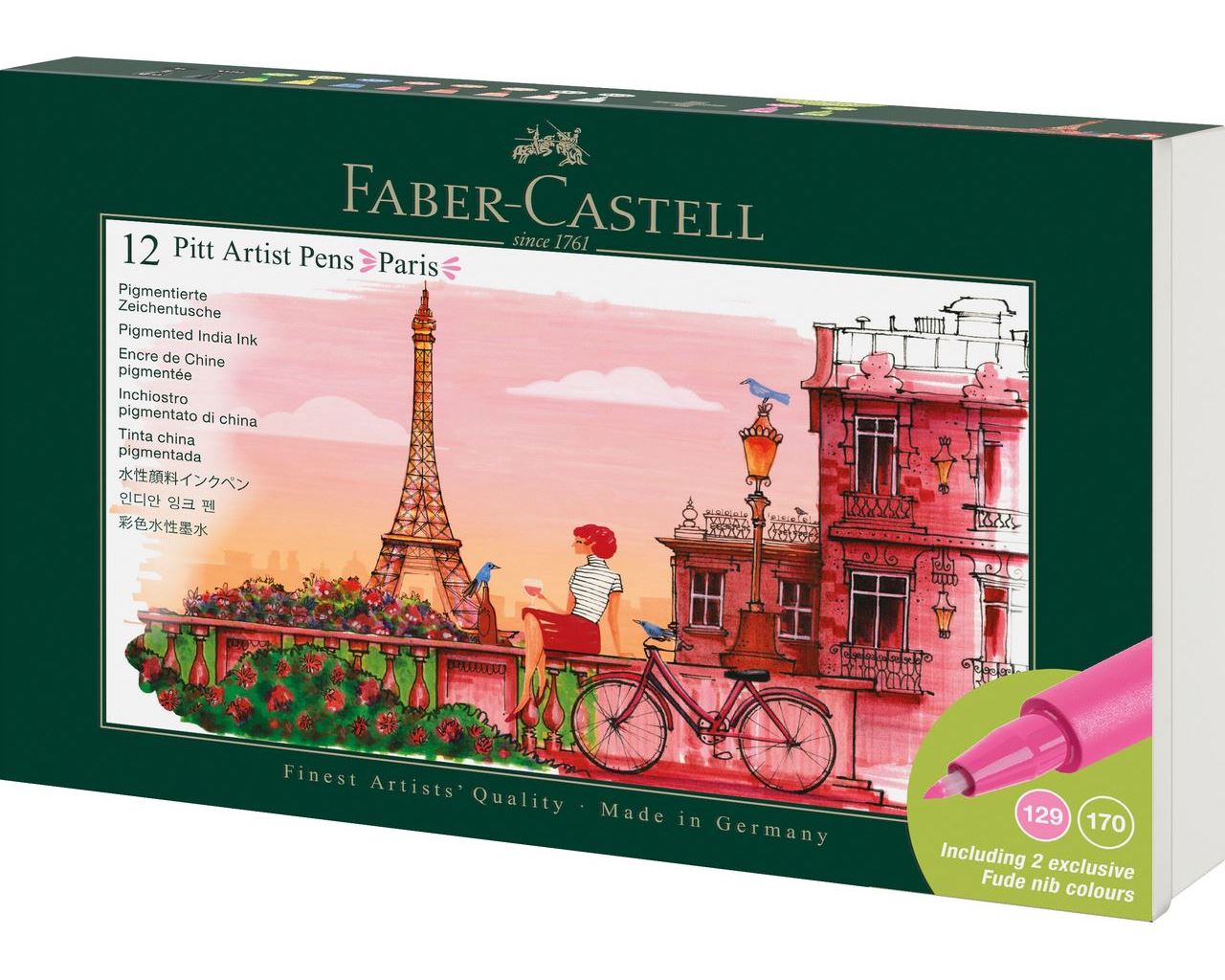 Faber-Castell Tuschestift - Pitt Artist Pen - Geschenkset 12-teilig - Paris