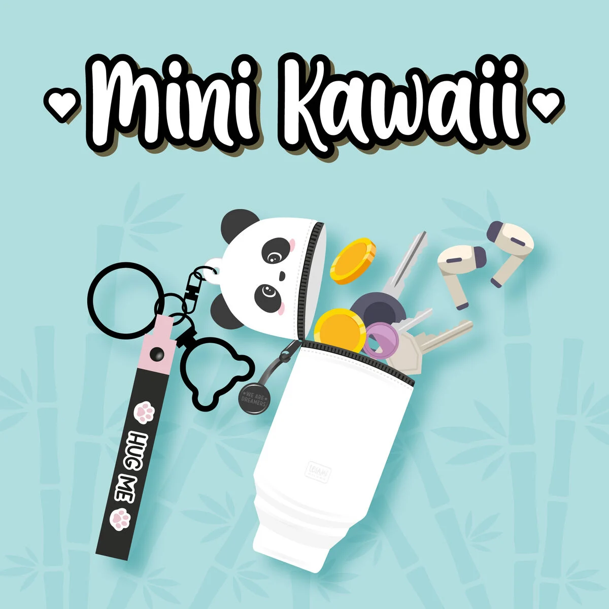 Legami Münztasche mit Schlüsselanhänger - Mini Kawaii - Panda