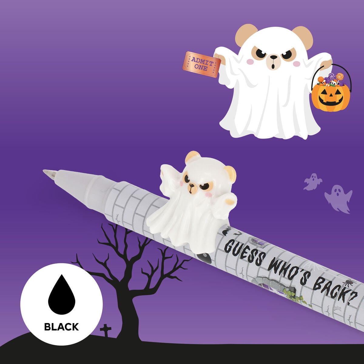 Legami Set mit 2 Gelstiften mit Deko-Figur - Lovely Friends - Spooky Party Halloween