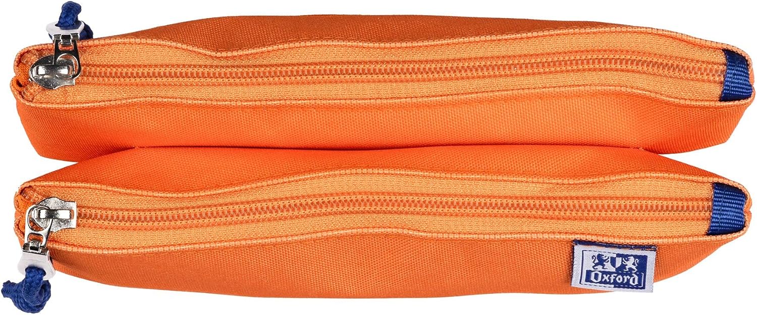 Oxford Federmäppchen mit Doppel-Fach, 2 Taschen, orange