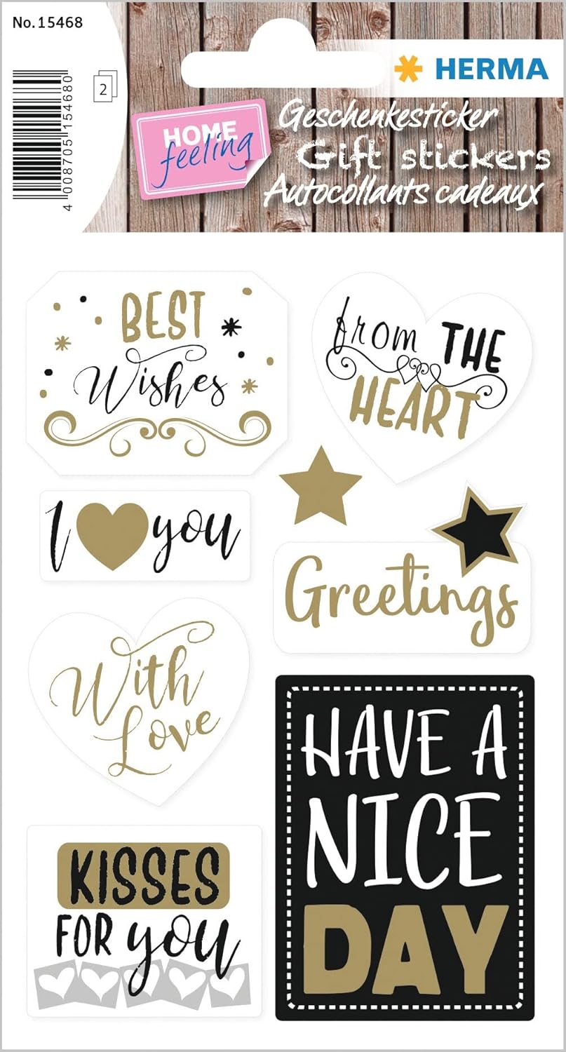 HERMA Creativ Sticker - Geburtstag Gold & Silber, 14 Aufkleber - 15468