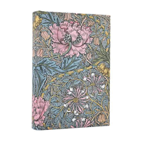 paperblanks Kalender 2026 - Morris Heckenkirsche in Pink - Mini