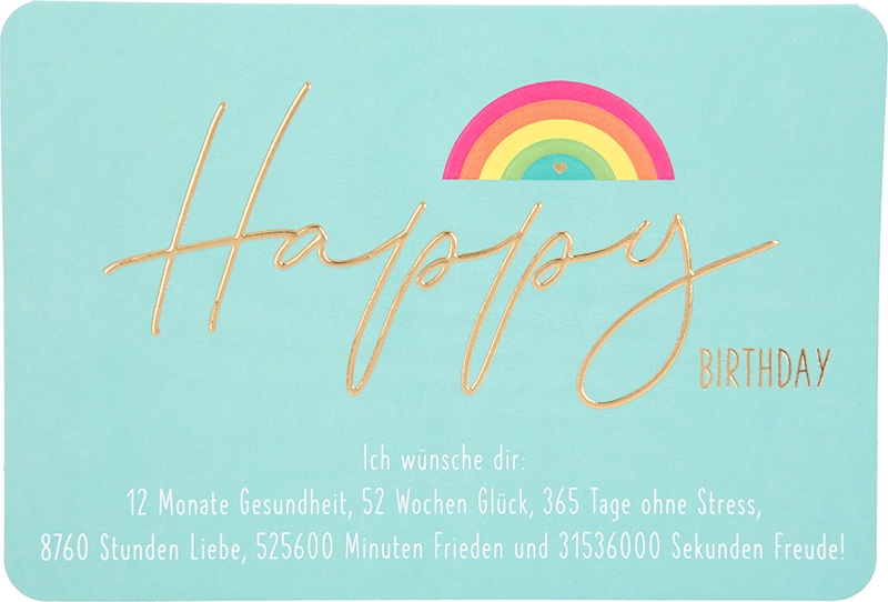 Kunterbunt Klappkarte 031 - Happy Birthday Ich wünsche dir...