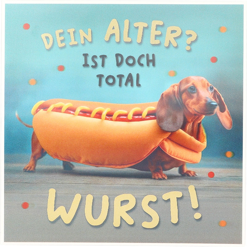 3D Musikkarte quadratisch - 020 - "Dein Alter ist doch total Wurst!"