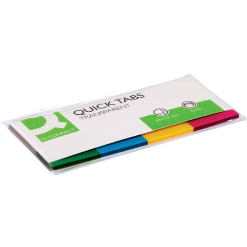 Q-CONNECT Haftmarker, 4x40 Blatt, 25x45mm, transparent