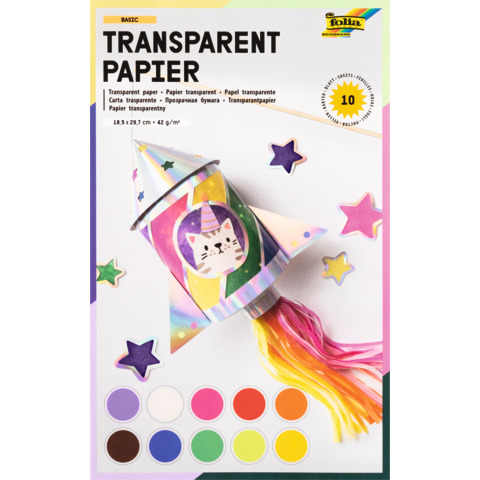 FOLIA Transparentpapier, 18,5x29,7cm, 42g/m², sortiert