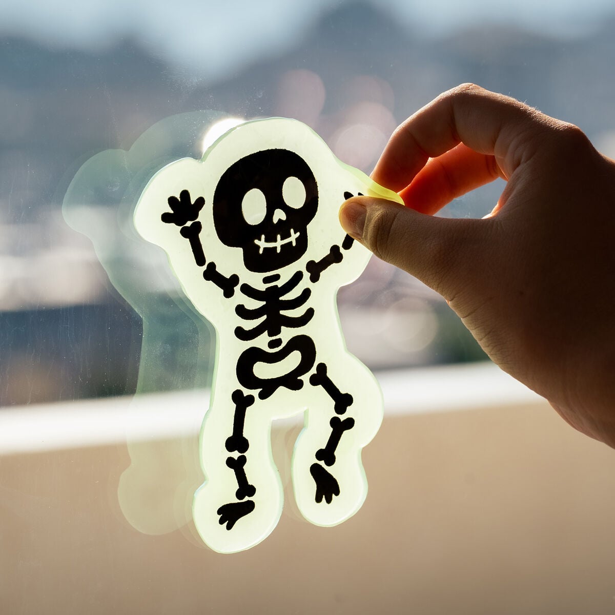 Legami Set mit 11 Gel-Fensteraufklebern - Windo-Glow - Skelett, Kürbis & Geist - Halloween
