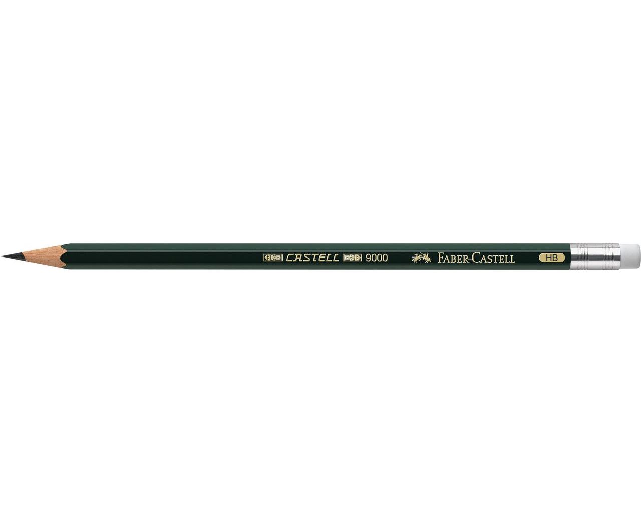 Faber-Castell Bleistift - Castell 9000 mit Radierer - Härtegrad HB