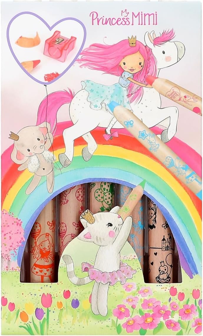 Princess Mimi 12181 Buntstifte, 5 dicke Farbstifte inkl. Anspitzer