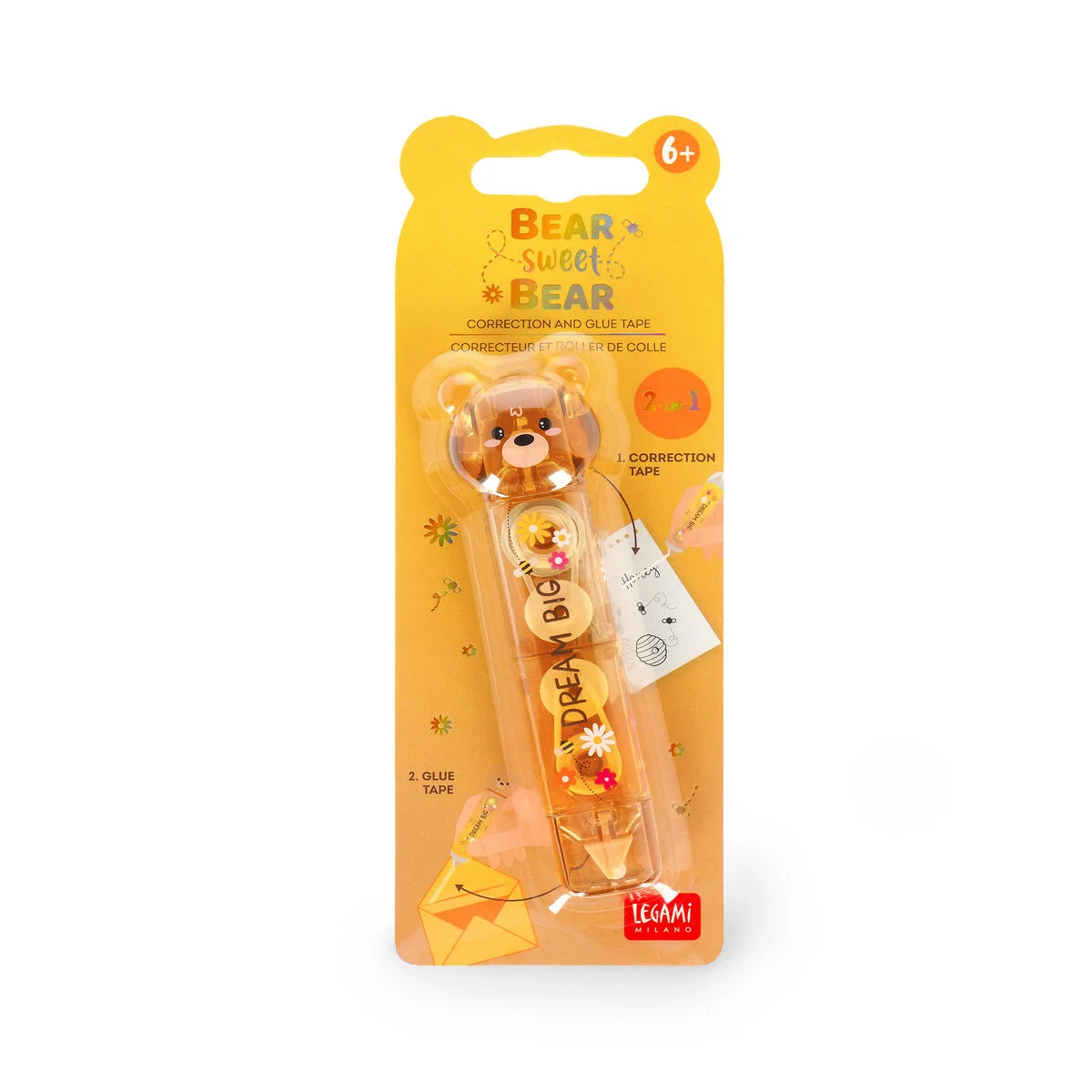 Legami Klebe- und Korrektur-Roller - Bear Sweet Bear - Teddy Bär