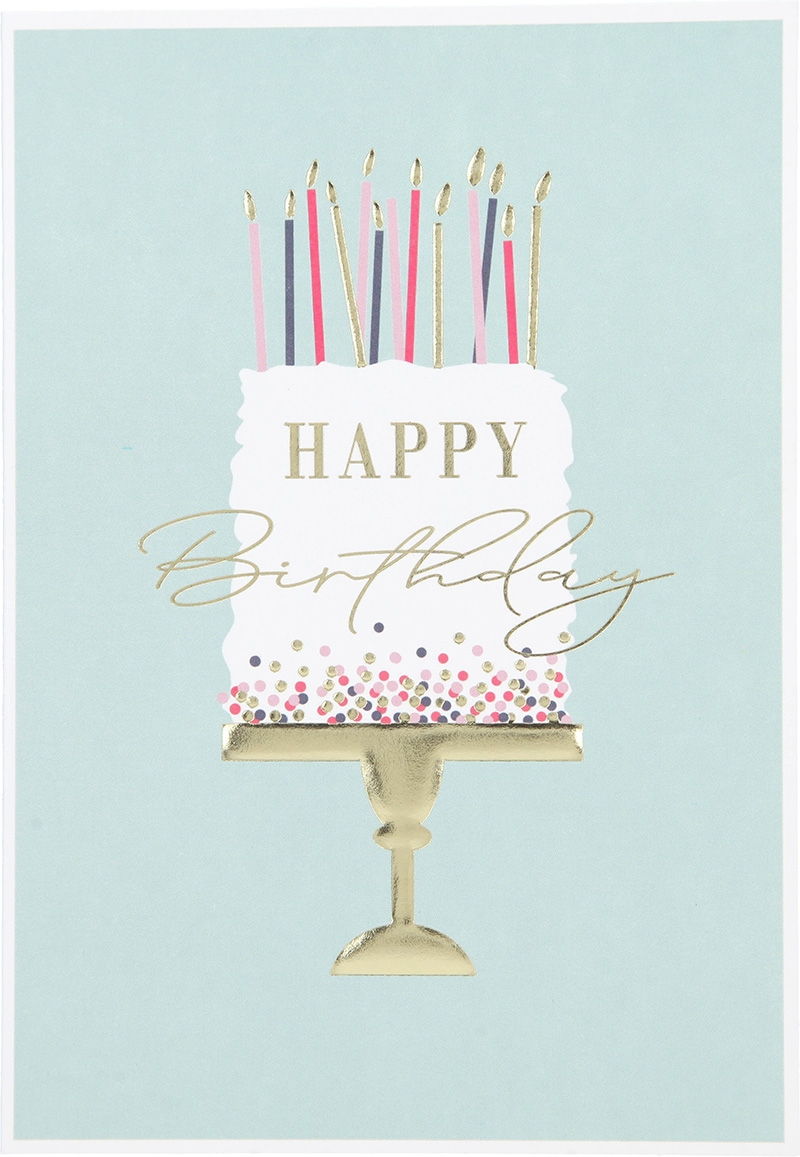 Besonders schön Klappkarte mit Naturpapier-Umschlag - 003 - "HAPPY Birthday"