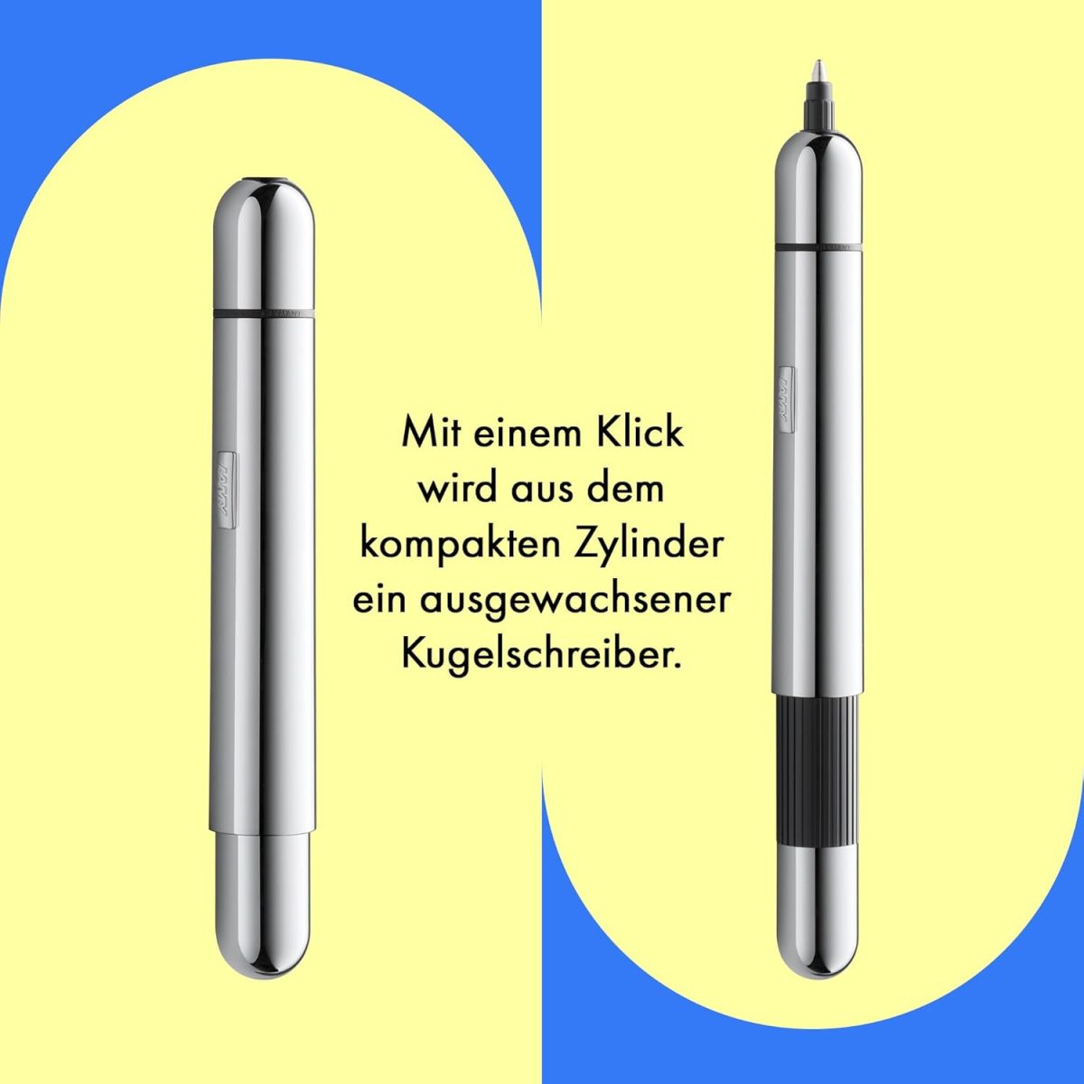 Lamy pico Kugelschreiber - chrome - Innovativer Kugelschreiber aus Metall, Strichbreite M, inkl. Mine