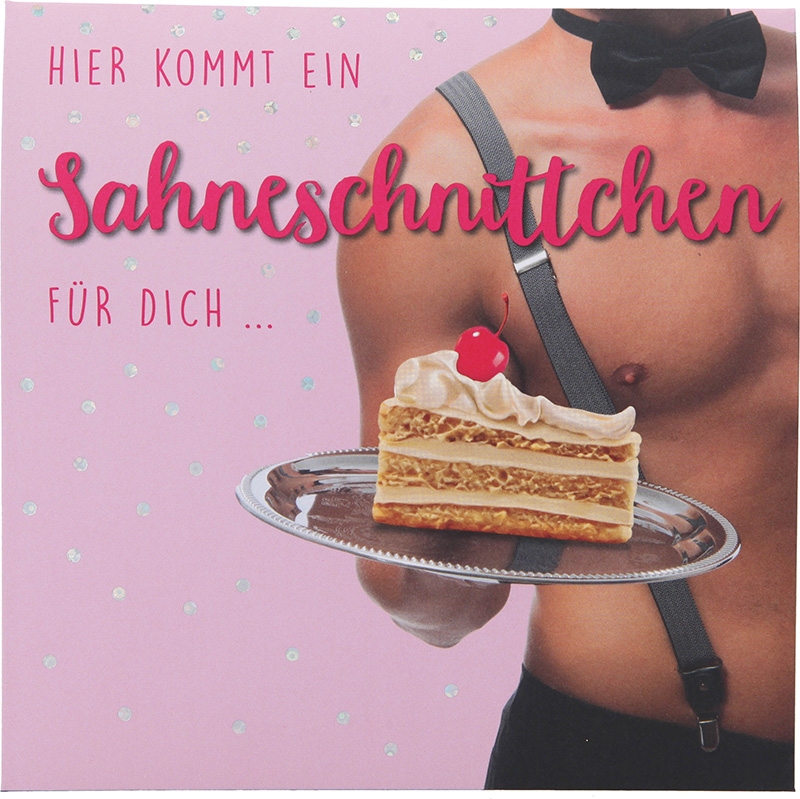 Musik Pop-Up Karte 033 - Hier kommt ein Sahneschnittchen für dich