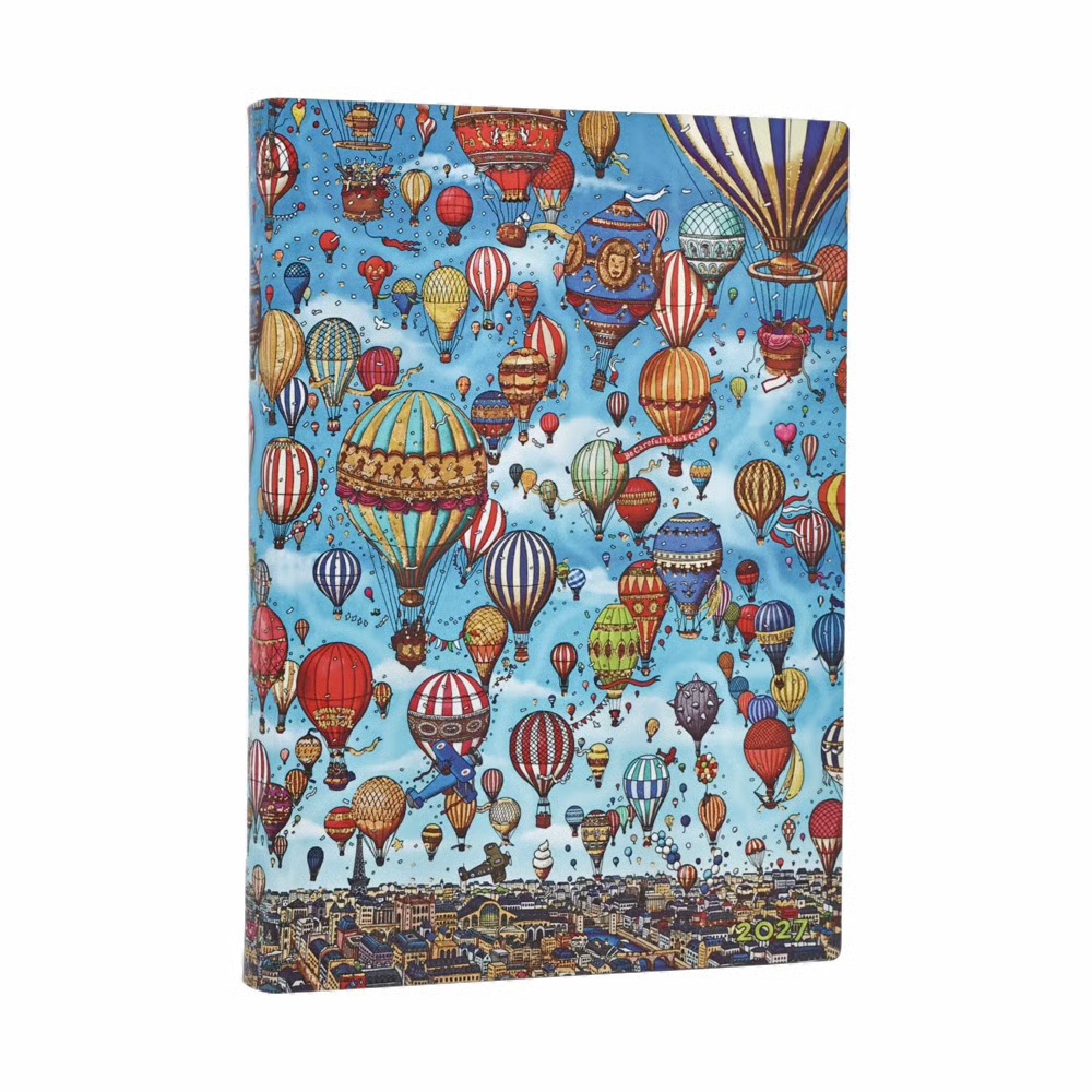 Paperblanks 2027 Festival der Ballons Softcover Midi Tagesüberblick 12-Monatskalender