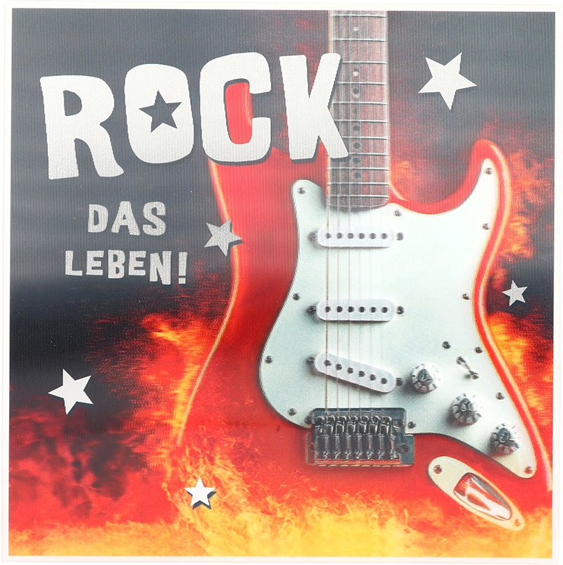 3D Musikkarte quadratisch - 025 - "Rock das Leben!"