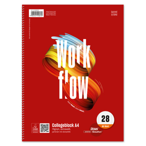 STAUFEN STYLE Collegeblock, A4, 70g/m², 80 Blatt, Lin.28, kariert